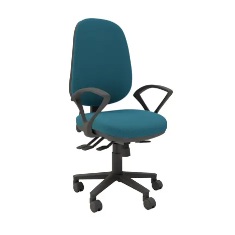 Multi-functional High Back Task Chair - Black Base - Fixed Arms - Abide